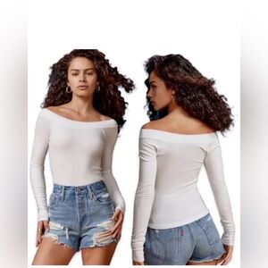 BDG Women's Off-Shoulder White Top